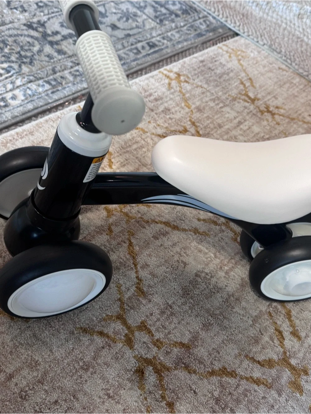 Kids Balance Ride-On Scooter — Black and White